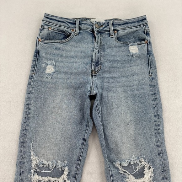 Dear John Frankie Straight Cropped Distressed Ripped High Rise Jeans Women Sz 30 - Picture 3 of 8